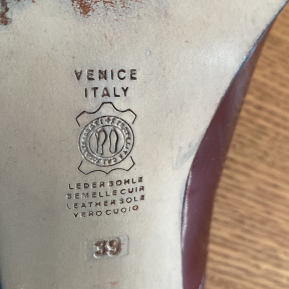 Simard square toed wine patent genuine leather high heels 👠. Made in Italy. 39 - Picture 7 of 14